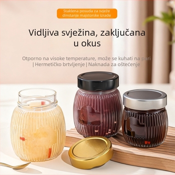 Staklena posuda za kuhanje i skladištenje, otporna na visoke temperature, pogodna za paru, s poklopcem, za med, ptičje gnijezdo i puding