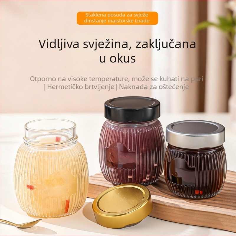 Staklena posuda za kuhanje i skladištenje, otporna na visoke temperature, pogodna za paru, s poklopcem, za med, ptičje gnijezdo i puding