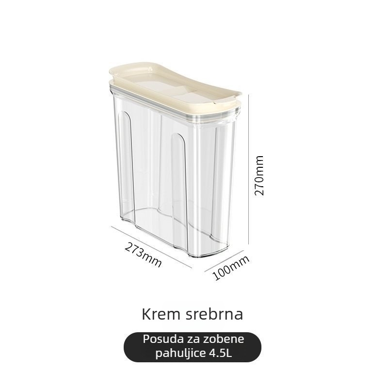 Plastična zatvorena posuda za skladištenje žitarica, orašastih plodova i mahunarki
