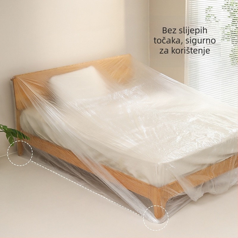 FaSoLa prozirna zaštitna navlaka za krevet s elastikom za vezanje — prozirna zaštitna folija za namještaj dnevnog boravka, jednokratna, veličine 470×40 cm ili 490×40 cm