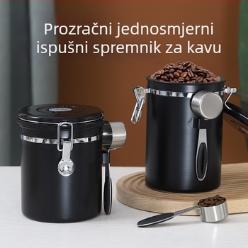 304 nehrđajući čelik, spremnik za čuvanje zrna kave, vakuumski jednostrani izlaz, zatvoreni spremnik za kavu u prahu i mlijeko u prahu, okrugli kapacitet 1–2 L