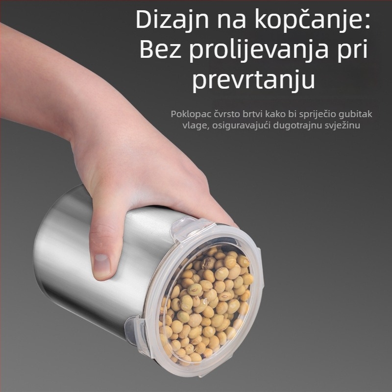 Nerđajući čelik 401 zaptivna posuda za skladištenje s zaključavajućim poklopcem, višenamjenski kuhinjski spremnik za očuvanje svježine, 800–1000 ml