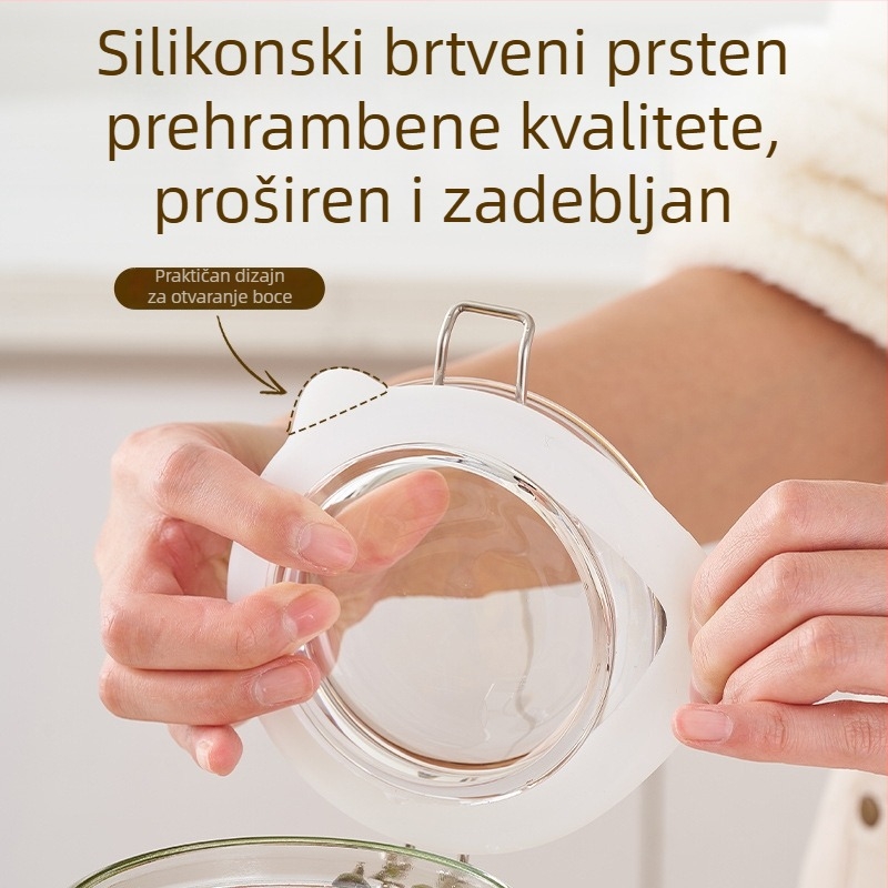 Staklena posuda za fermentaciju u japanskom stilu, s automatskim ventilom i posudom za enzime, cilindrični spremnik (4,1–5 L)
