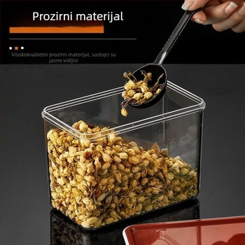 Plastična četvrtasta zatvorena kutija za prah voća i prah mliječne čaja – prehrambena kvaliteta