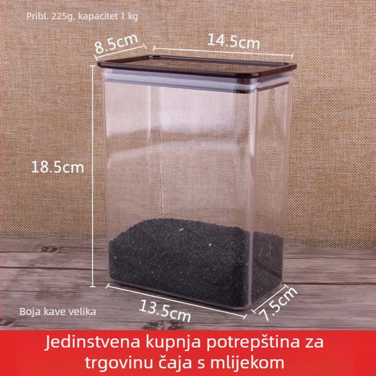 Plastična četvrtasta zatvorena kutija za prah voća i prah mliječne čaja – prehrambena kvaliteta