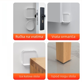 PU protuklizna podloga za vrata s ljepilom, prozirna zaštita kvake i zatvaranja vrata, periva