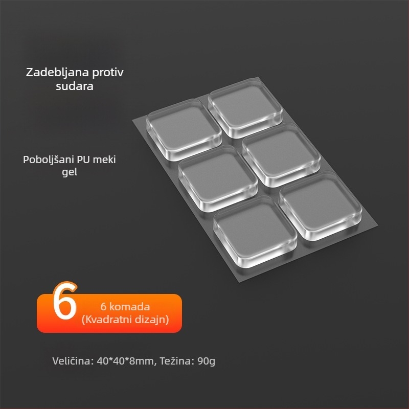 PU protuklizna podloga za vrata s ljepilom, prozirna zaštita kvake i zatvaranja vrata, periva