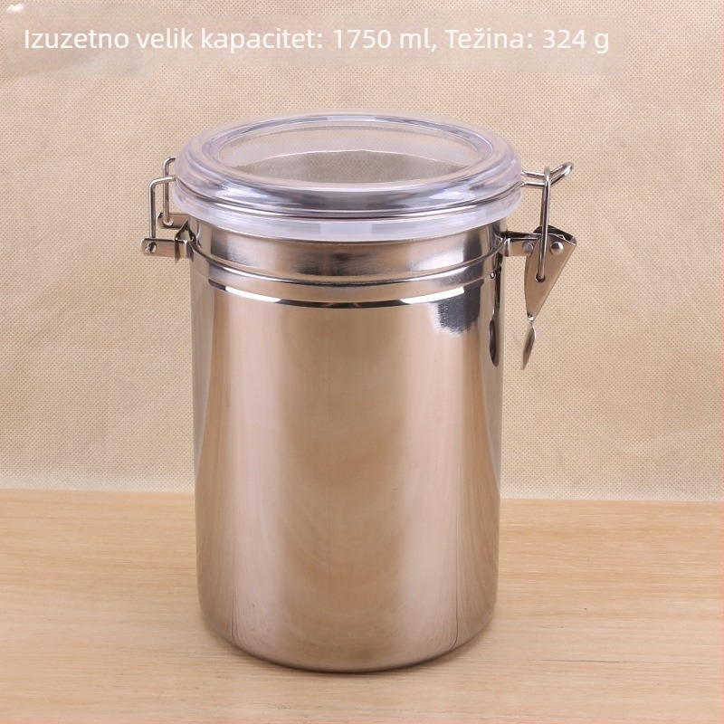 Nehrđajući čelični hermetički zatvoreni spremnik, zapremine 800–1000 ml – za kavu, čaj, mliječni prah, bombone, suho voće i prašak