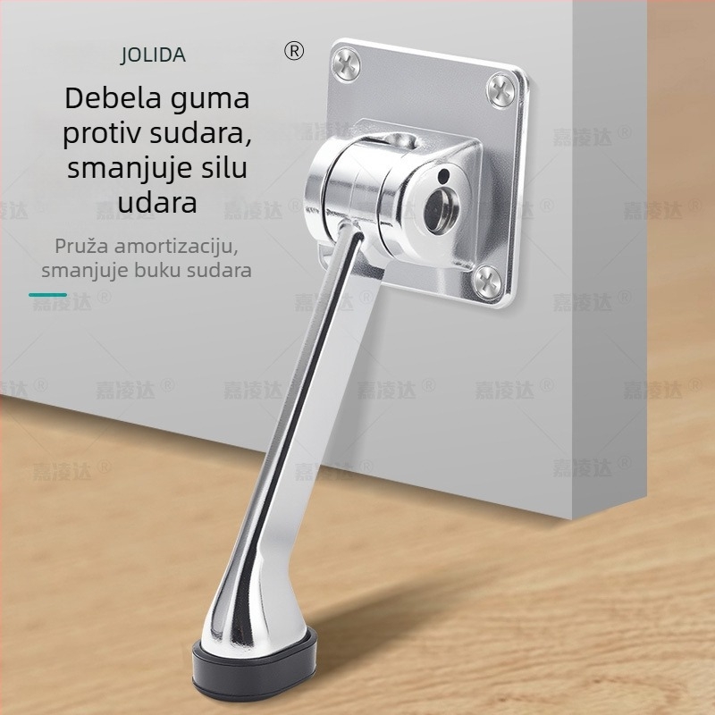 Držač pozicije vrata s pedalskim pogonom, pokretni gumeni zaustavljač, podna montaža, aluminijska legura