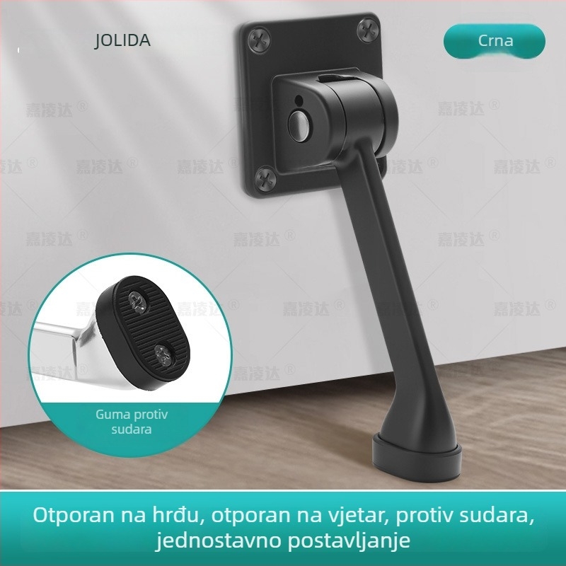 Držač pozicije vrata s pedalskim pogonom, pokretni gumeni zaustavljač, podna montaža, aluminijska legura