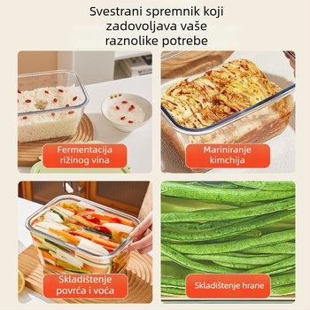 Posuda za fermentaciju rižеvog vina sa poklopcem – staklo visoke borosilikatne kvalitete, velika kapaciteta