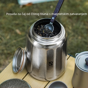 Kutija za čaj od čistog titana s magnetskim zatvaračem, kućno skladištenje čaja, velik kapacitet