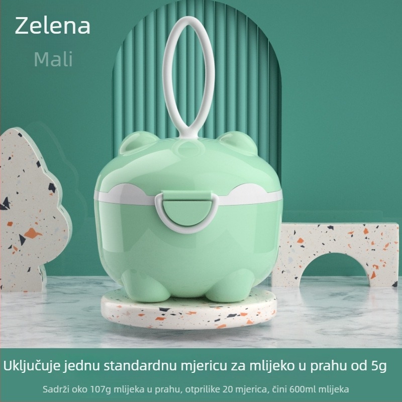Kutija za skladišenje dječjeg mlijeka u prašku i dječje hrane, velike kapacitete, prenosna, otporna na vlagu, s hermetičnim zatvaračem.