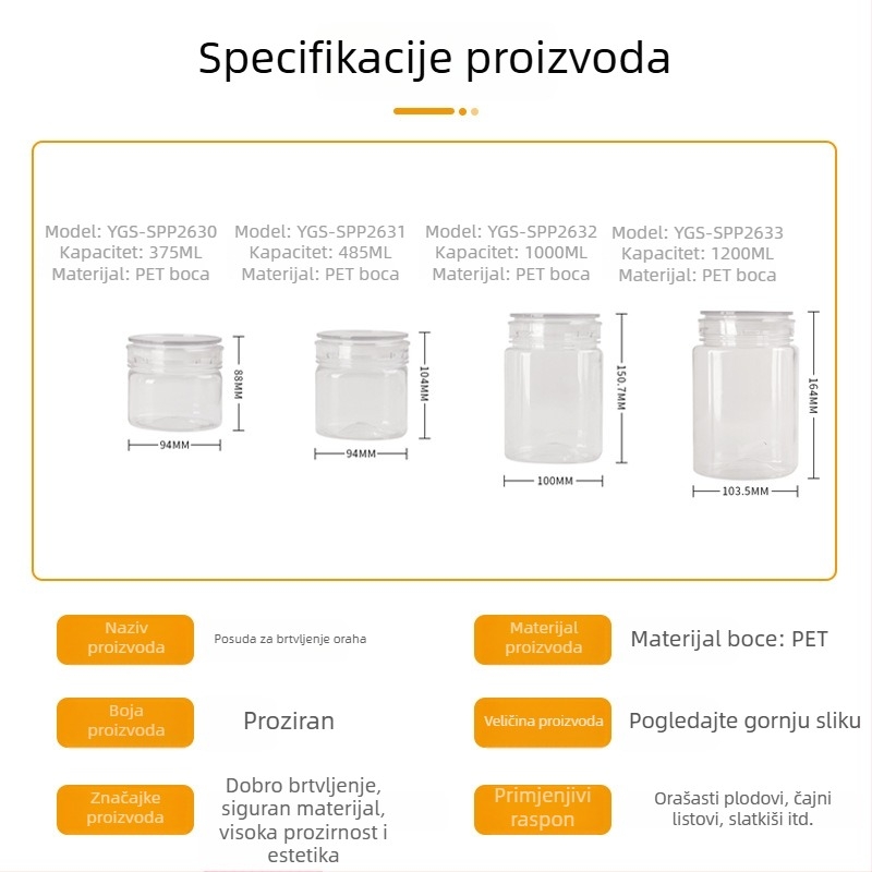 Prozirno zatvorene posude za kuhinju – čuvanje hrane, orašasti plodovi i žitarice