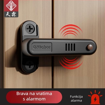 Alarmni zatvarač vrata s protivkrađnim osiguranjem za unutarnje otvaranje vrata, vrata spavaće sobe i prozor, aluminijska legura, mat završna obrada