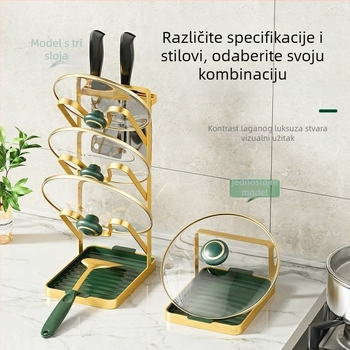 Zidni držač poklopca lonaca – bez bušenja, kuhinjski organizator za poklopce, daske za rezanje i lonce