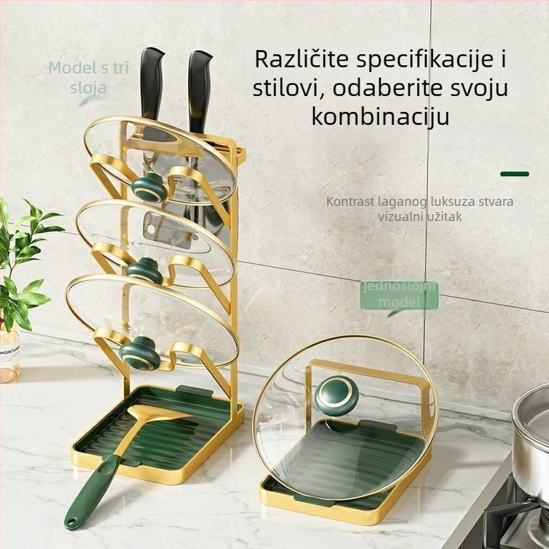 Zidni držač poklopca lonaca – bez bušenja, kuhinjski organizator za poklopce, daske za rezanje i lonce