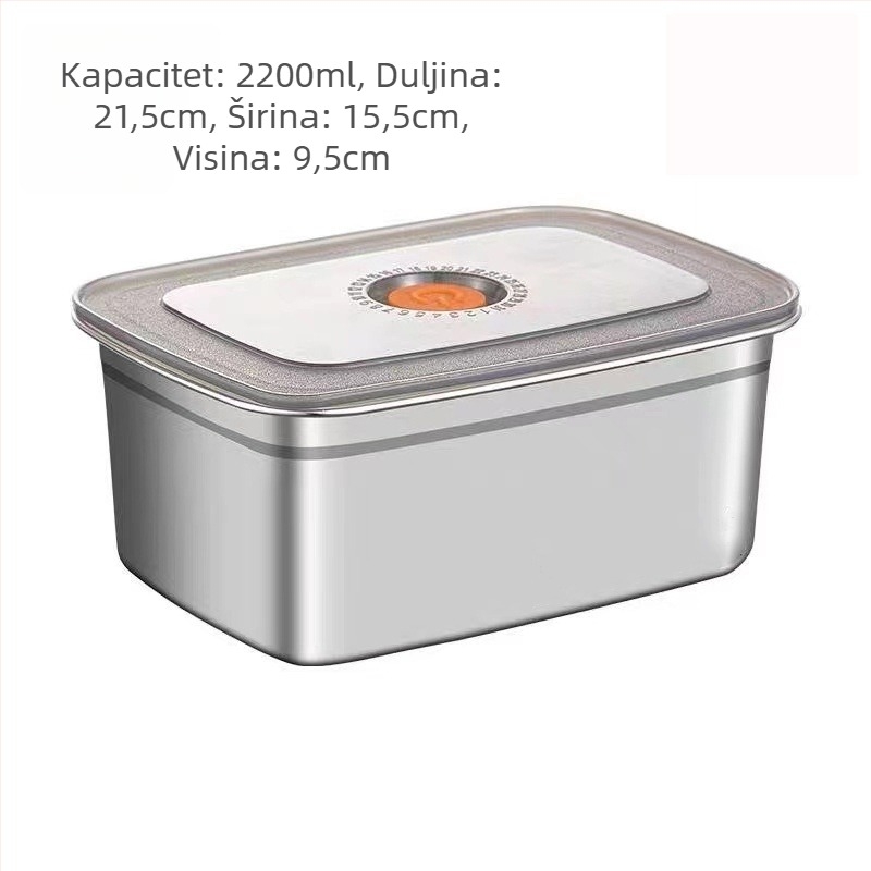 Posuda od nehrđajućeg čelika za čuvanje hrane sa zatvorenim poklopcem, pogodna za hladnjak, porcioniranje i kampiranje