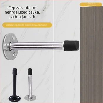 Odvojivi gornji dio vrata od nehrđajućeg čelika, gumeni ublaživač za vrata, tih zatvarač za staklena vrata, zidni nosač