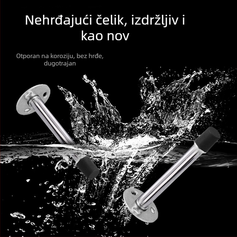 Odvojivi gornji dio vrata od nehrđajućeg čelika, gumeni ublaživač za vrata, tih zatvarač za staklena vrata, zidni nosač