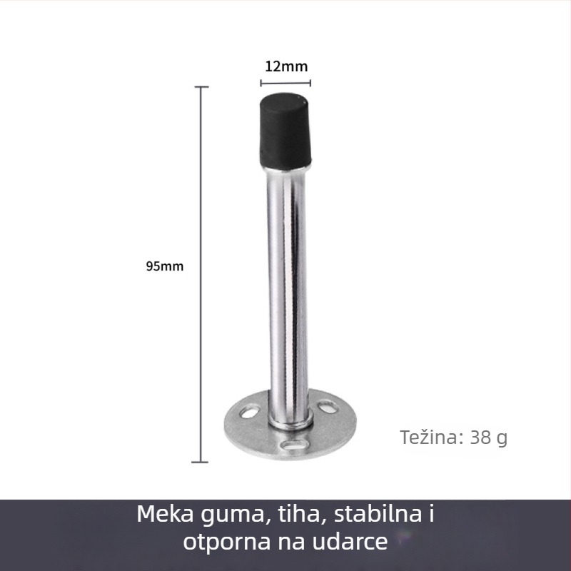 Odvojivi gornji dio vrata od nehrđajućeg čelika, gumeni ublaživač za vrata, tih zatvarač za staklena vrata, zidni nosač