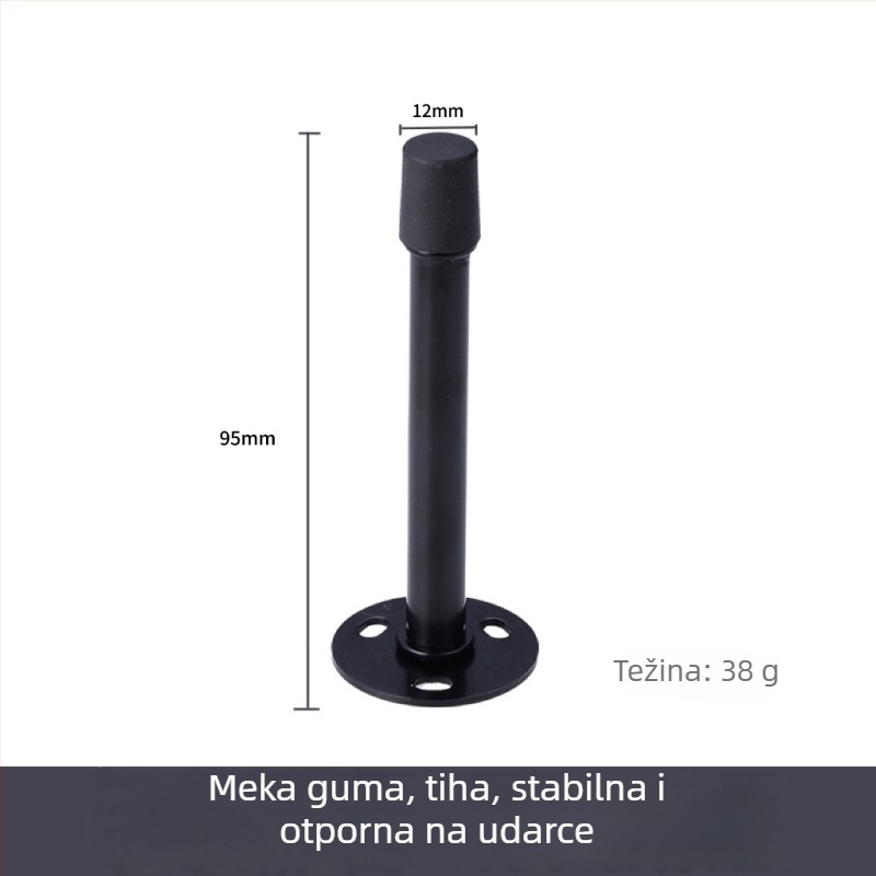 Odvojivi gornji dio vrata od nehrđajućeg čelika, gumeni ublaživač za vrata, tih zatvarač za staklena vrata, zidni nosač