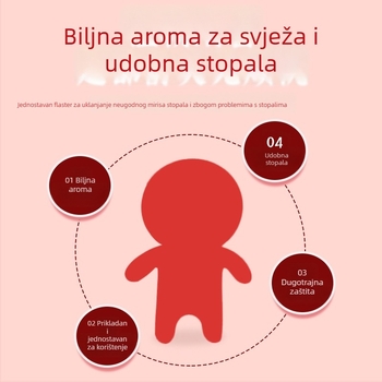 Crvene naljepnice za uklanjanje mirisa stopala i obuće – Mali čovjek