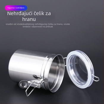 Posuda od nehrđajućeg čelika za kavu, slatkiše, suho voće, praške, mlijeko u prahu i čajne listiće; kuhinjski spremnik za pohranu.