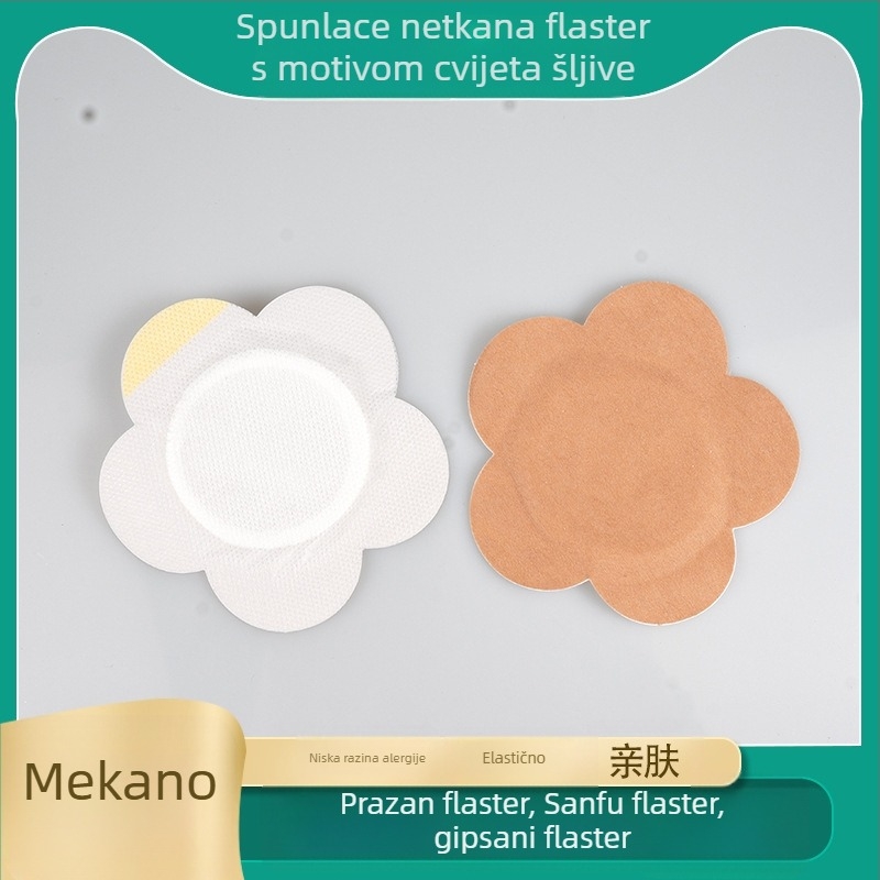 Spunlace patch za pupak s motivom cvijeta šljive – netkani medicinski dišući flaster