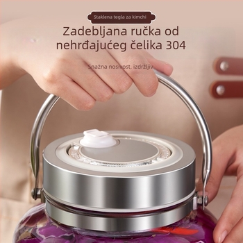 Staklena tegla za kiselo povrće, velika kapaciteta, širokog otvora, 3000 ml