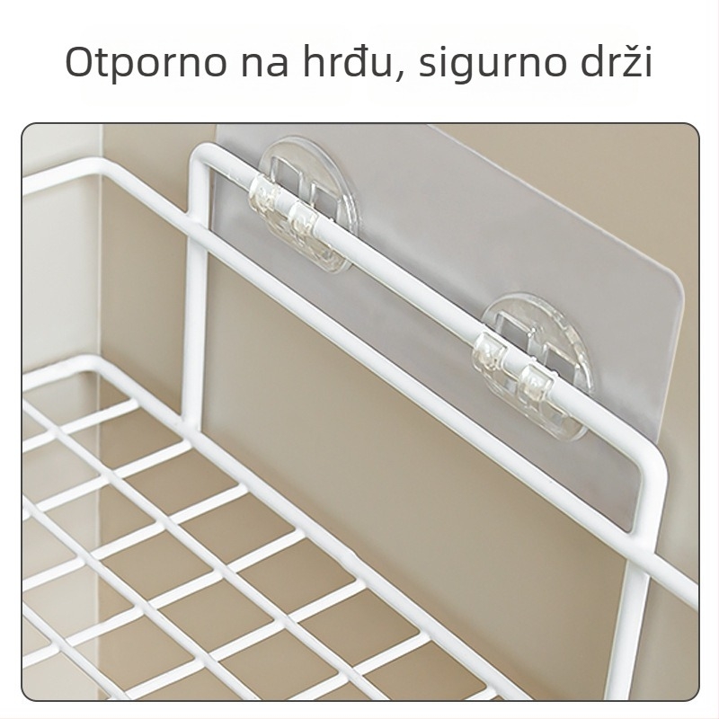 Trokutasti zidni regal za pohranu, bez bušenja, za kupaonicu, WC i kuhinju