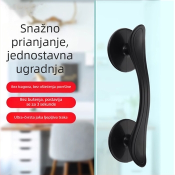 Staklena kvaka vrata s usisavajućim držačem, bez bušenja, dodatak hladnjaku, kvaka za kupaonica vrata, kvaka za klizna vrata