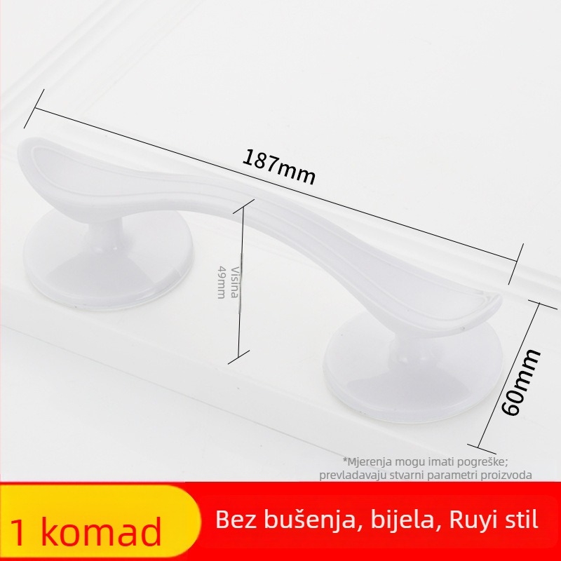 Staklena kvaka vrata s usisavajućim držačem, bez bušenja, dodatak hladnjaku, kvaka za kupaonica vrata, kvaka za klizna vrata