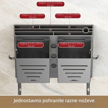 2024 novi kuhinjski držač noževa i pribora – višenamjenski organizator za ploču i zid