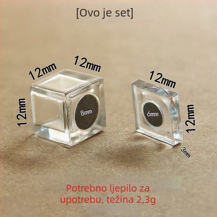 Prozirni akrilni magnetski dohvat za vrata sa samoljepljivim magnetima