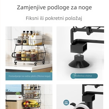 Podni kuhinjski stalak s 5 slojeva za pohranu povrća i voća