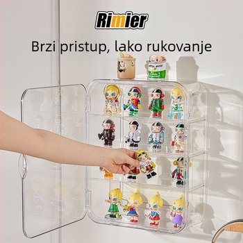 Zidna prozirna akrilna vitrina za figurice i LEGO, zaštita od prašine, kapacitet 18 L