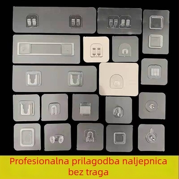 Proziran bezbušnični zidni organizator za kupaonicu sa kukicama