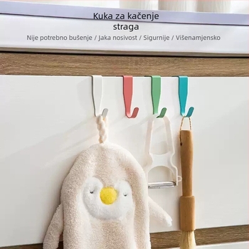 Qihang Vješalice od ugljičnog čelika s stražnjom montažom za ormane i garderobe, vješalice za vrata, bez bušenja, držač za odlaganje odjeće