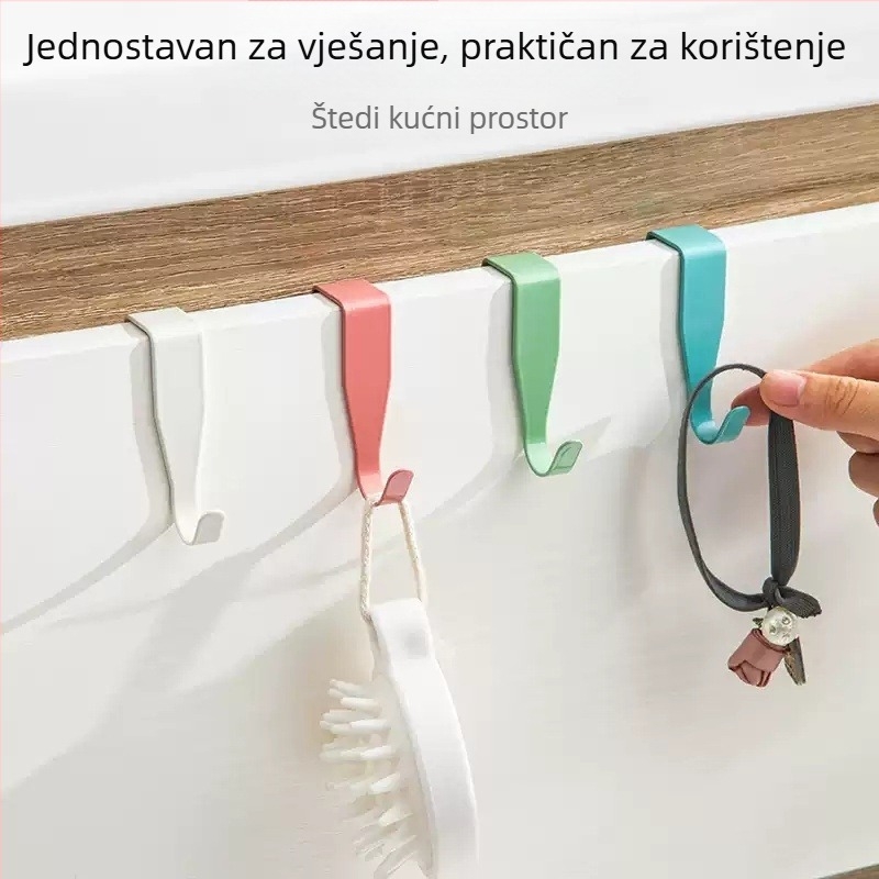 Qihang Vješalice od ugljičnog čelika s stražnjom montažom za ormane i garderobe, vješalice za vrata, bez bušenja, držač za odlaganje odjeće