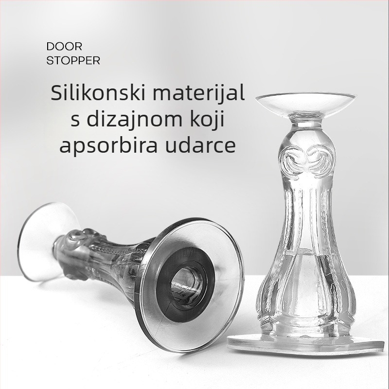 Plastični stopper za vrata kupaonice i WC-a, tih, zidna montaža, bez bušenja, bez čavljića