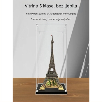 Akrilna kutija za izlaganje LEGO 10307 – Pariz Eiffelov toranj, prozirna kutija za zaštitu od prašine za figurice