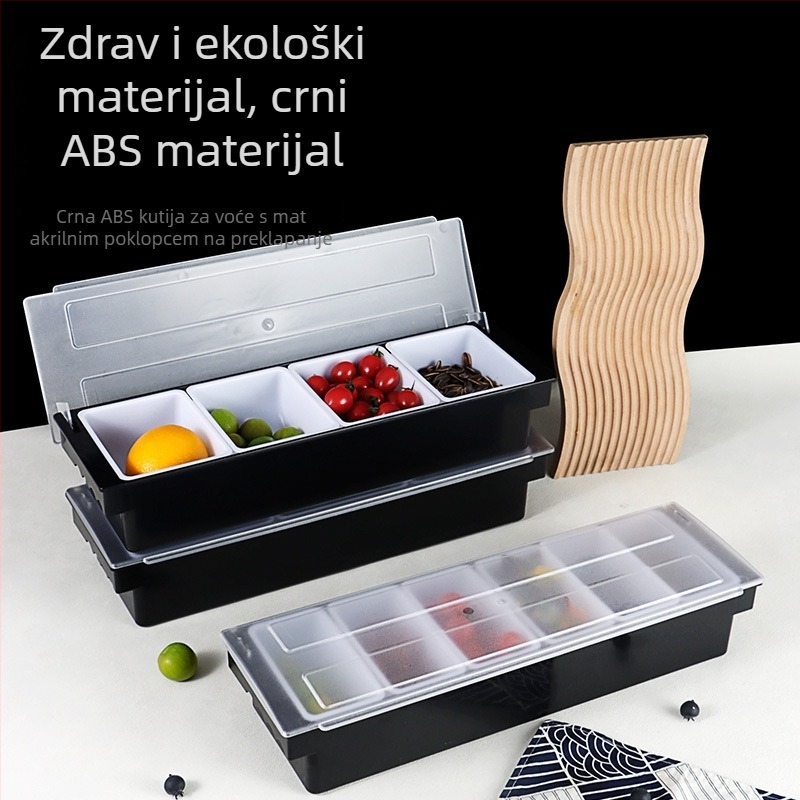 Plastična kutija za začine, podijeljena kutija za voće i pribor za bar i koktele