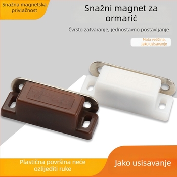 Mali bijeli magnetski držač vrata ormara, vijčano pričvršćivanje
