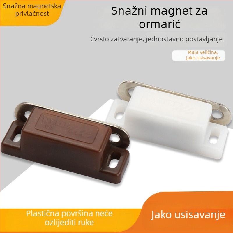 Mali bijeli magnetski držač vrata ormara, vijčano pričvršćivanje