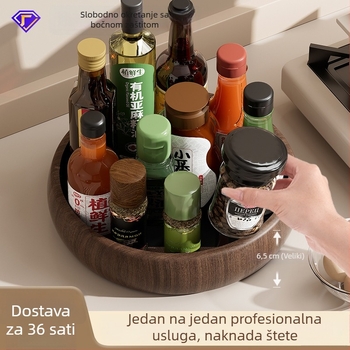 360° rotirajući držač za začine – velik kapacitet, kuhinjski stalak za ulje, sol, umak i ocat, plastična organizacijska posuda
