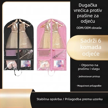 Dječja ružičasta torba za odjeću sa zatvaračem za plesne nastupe – debela netkane zaštitne vrećice protiv prašine