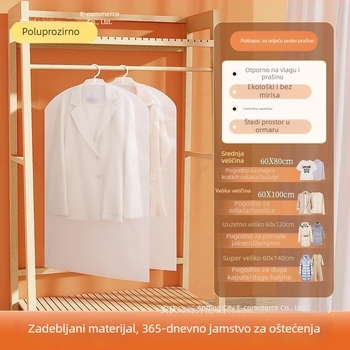 Prozirni zaštitni prekrivač za odjeću za kapute i odijela, za vješanje u garderobu