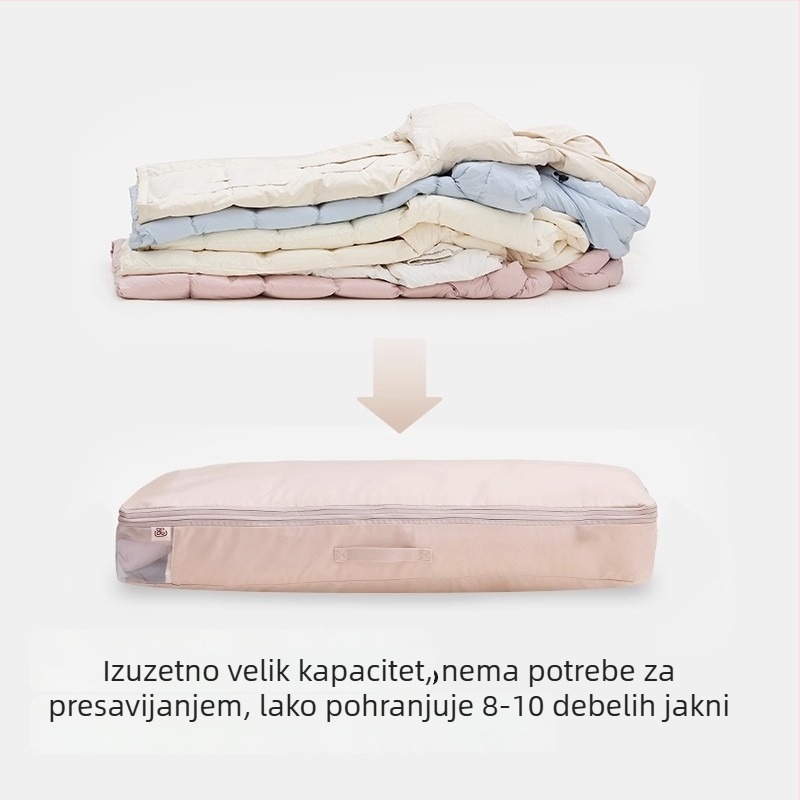 Torba za pohranu jakni s perjem, velika kapacitet, za kućni ormar, odjeću, pamuk odjeću, pokrivače i jorgan, kompresijska torba