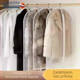 Prozračan zaštitnik za odjeću od krzna, visi torba za odjeću, zaštita od prašine za dugačke krznene kapute